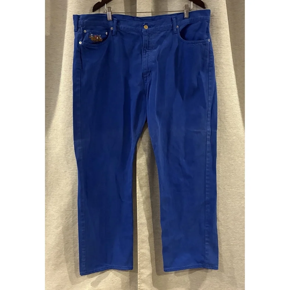 Polo Ralph Lauren‎ 867 Classic Jeans Mens 42/30 Blue Multi Triple Pony Baxter